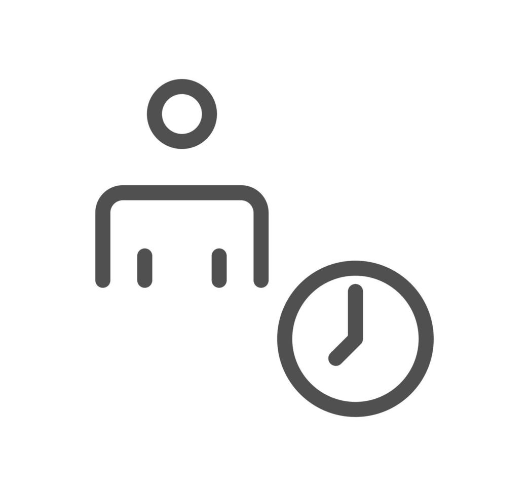 Timer and clock icon outline and linear vector. vector