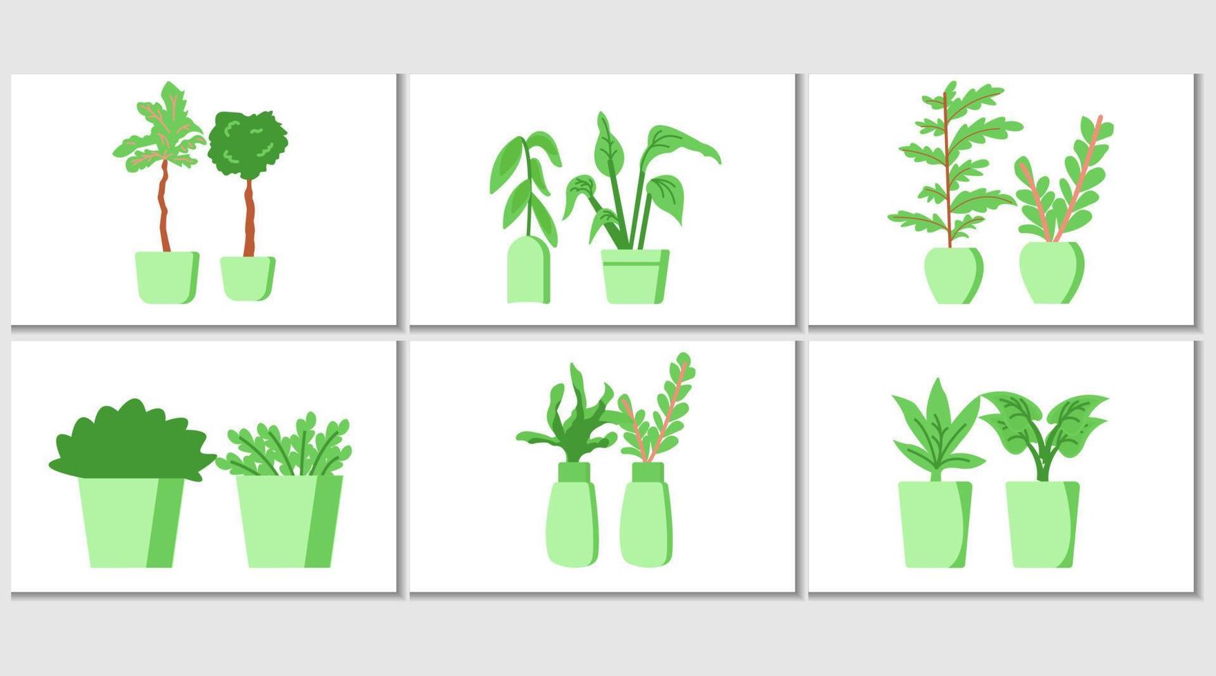 Flowers in pots set vector