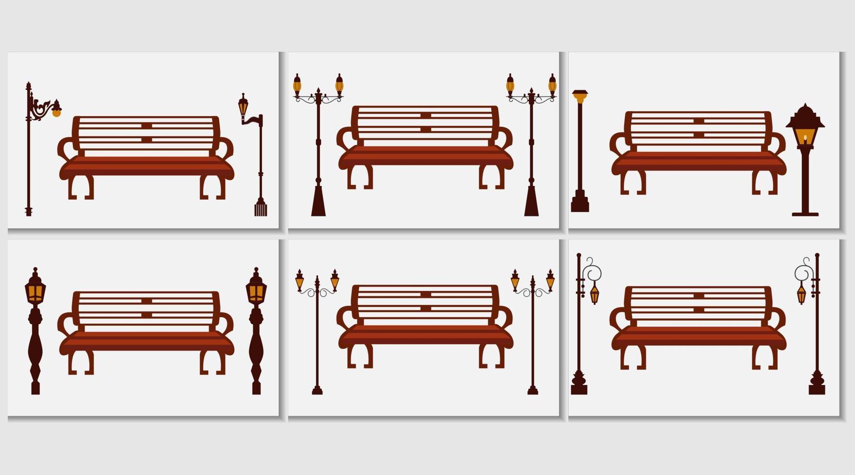 set park bench icon with lights vector