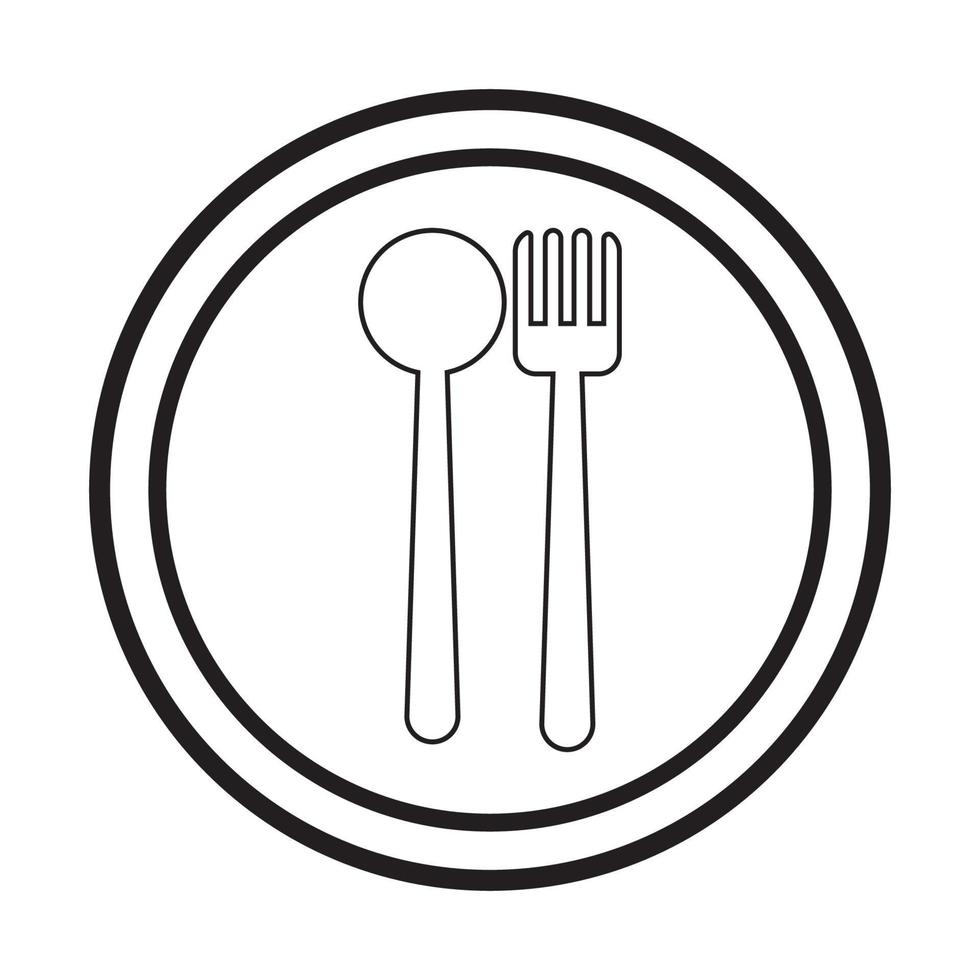 logotipo de cuchara y tenedor vector
