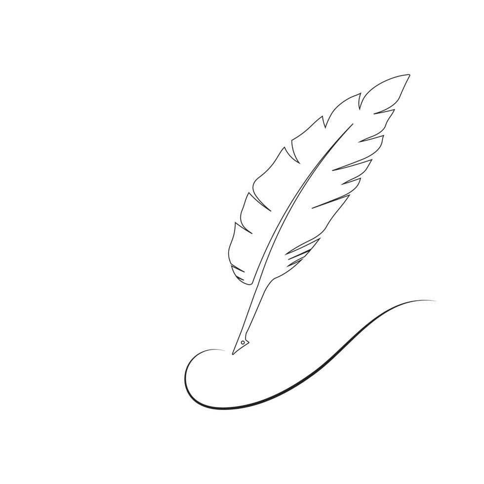 logotipo de la pluma vector