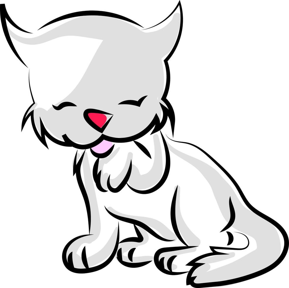 Small cat, illustration, vector on white background.