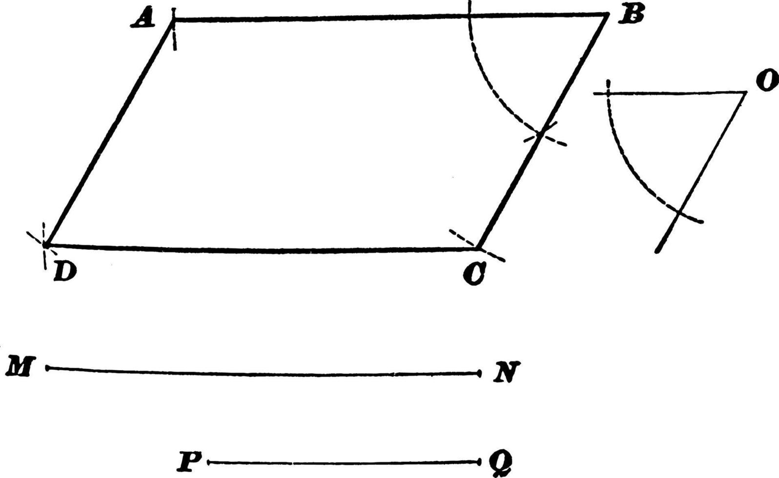 Parallelogram, vintage illustration. vector