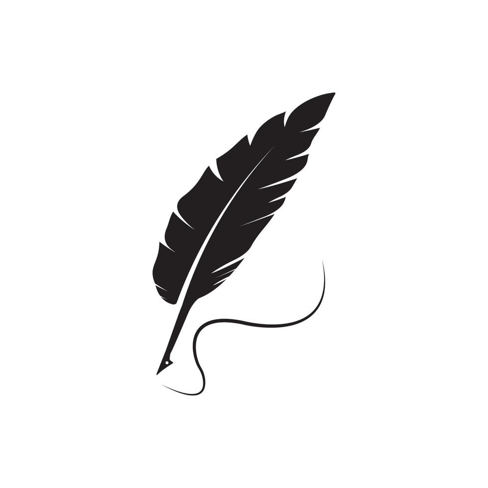 logotipo de la pluma vector