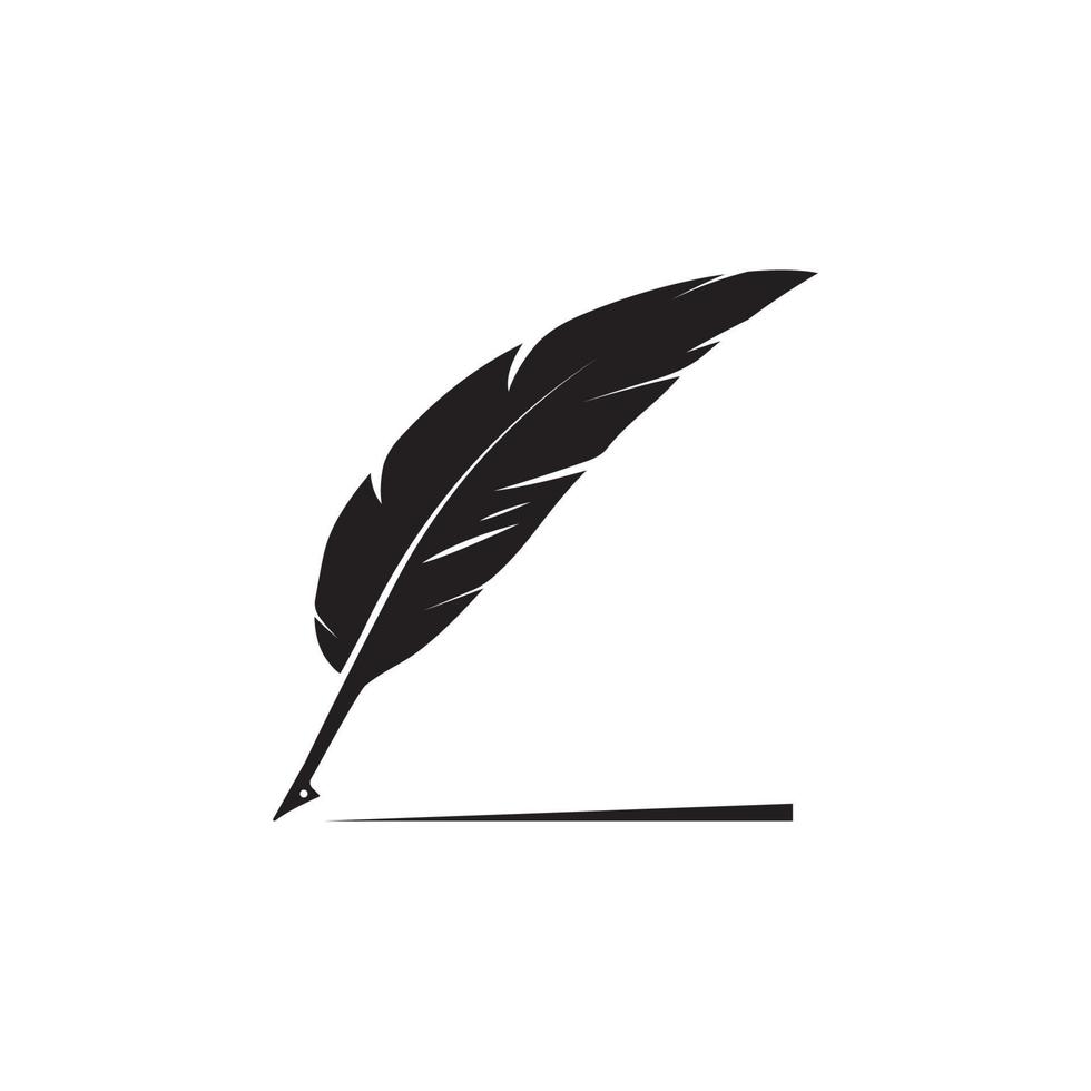 logotipo de la pluma vector