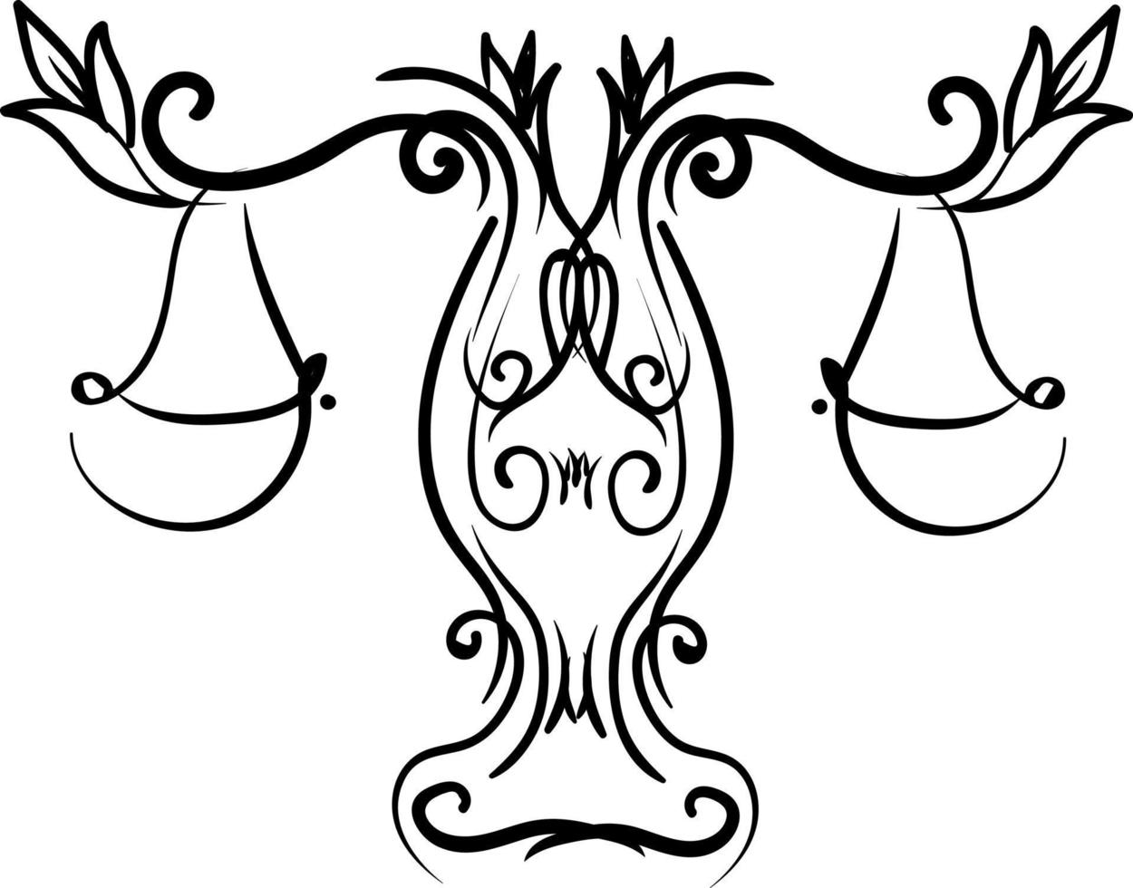 Libra decorativa, ilustración, vector sobre fondo blanco.