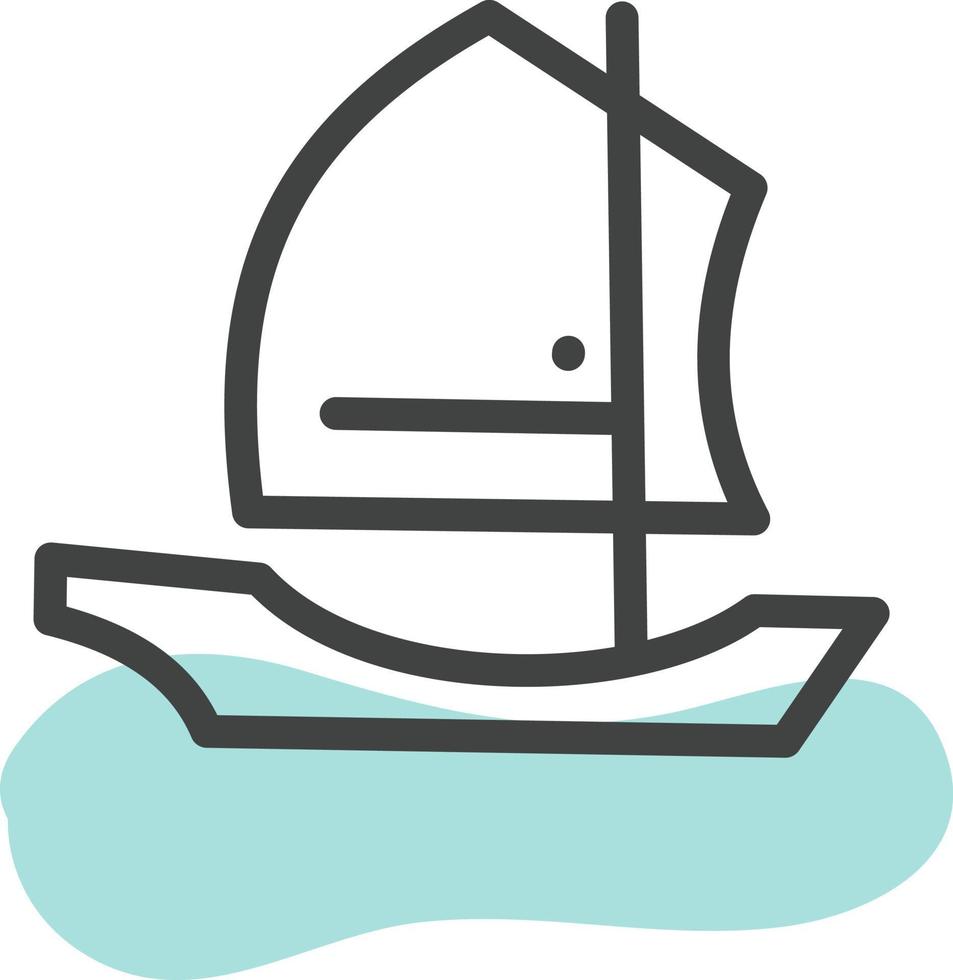 Old boat, illustration, vector, on a white background. vector