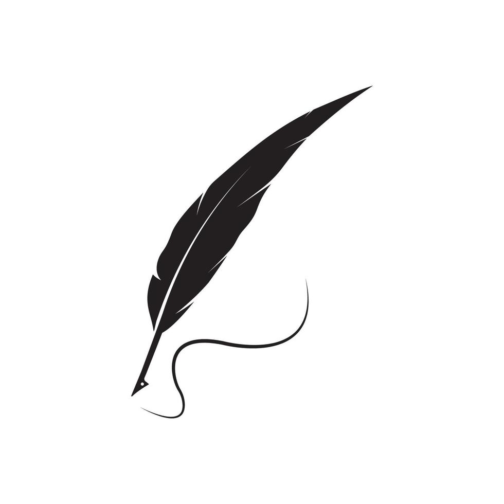 logotipo de la pluma vector