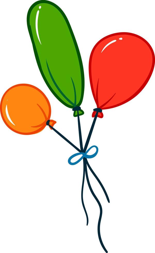 Balloons, illustration, vector on white background