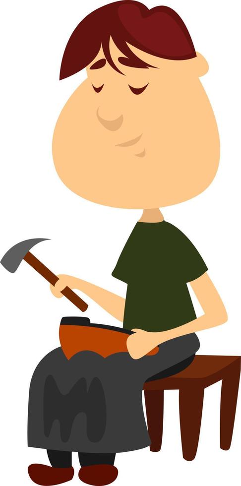 Shoemaker, illustration, vector on white background