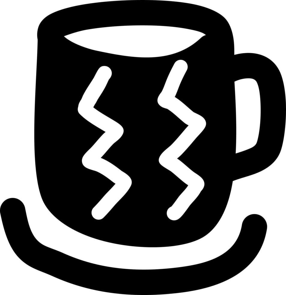 Big black mug, icon illustration, vector on white background