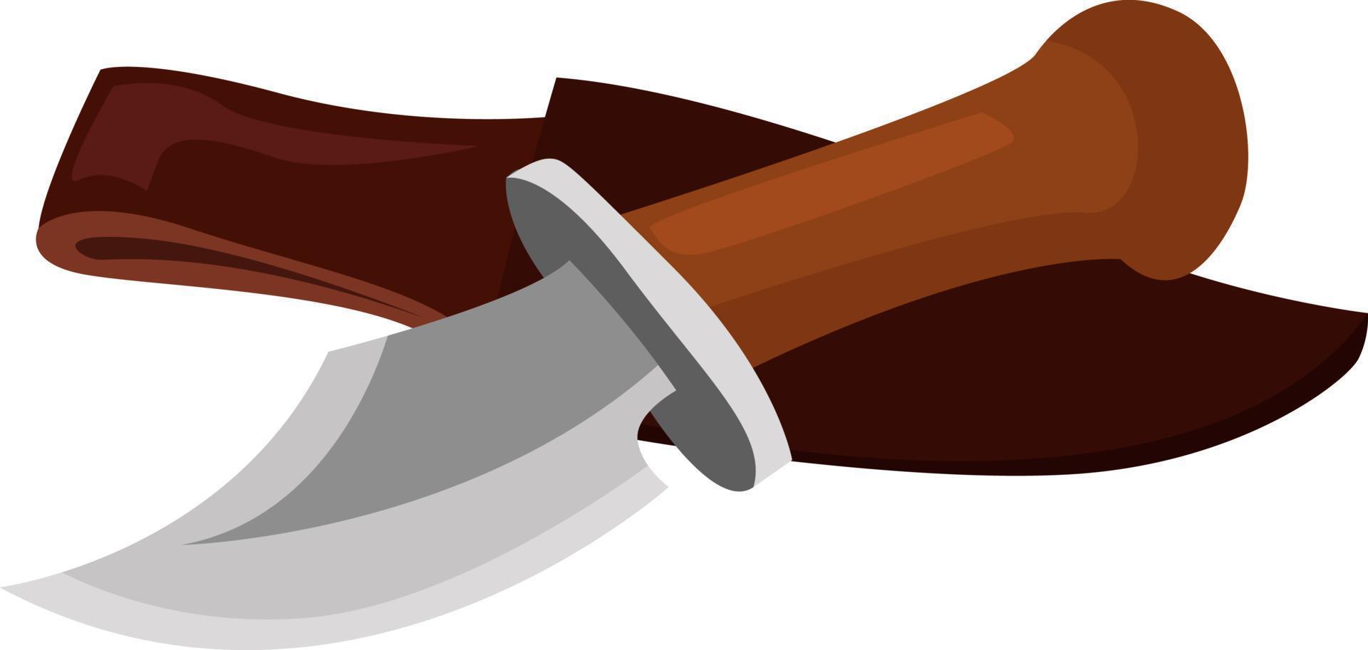 cuchillo pequeño, ilustración, vector sobre fondo blanco.