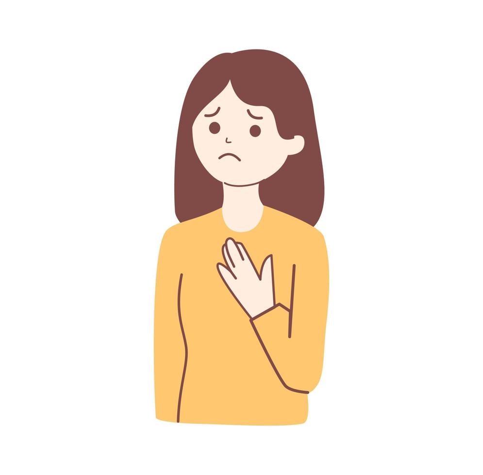 Worried woman illustration vector