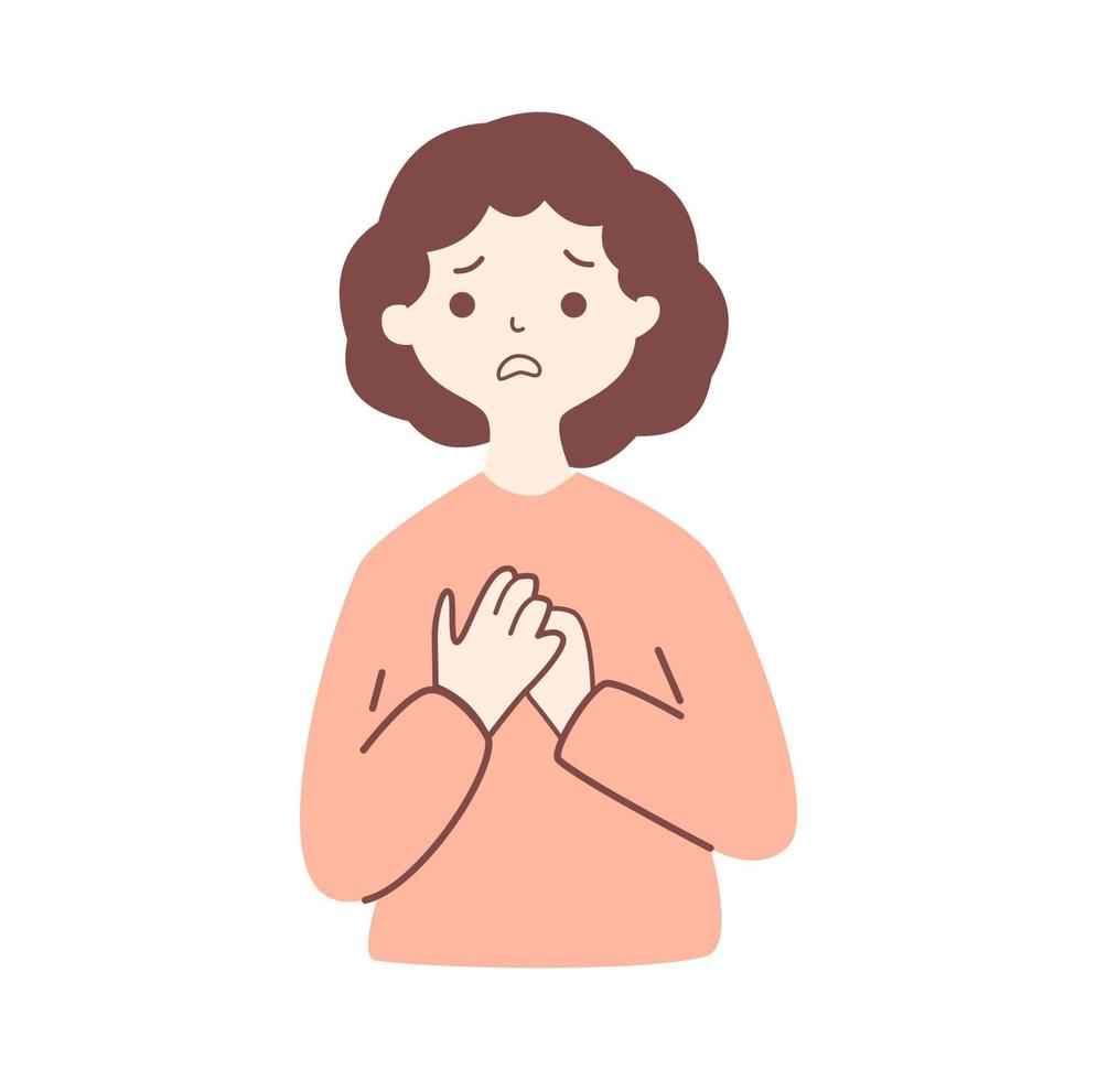 Worried woman illustration vector