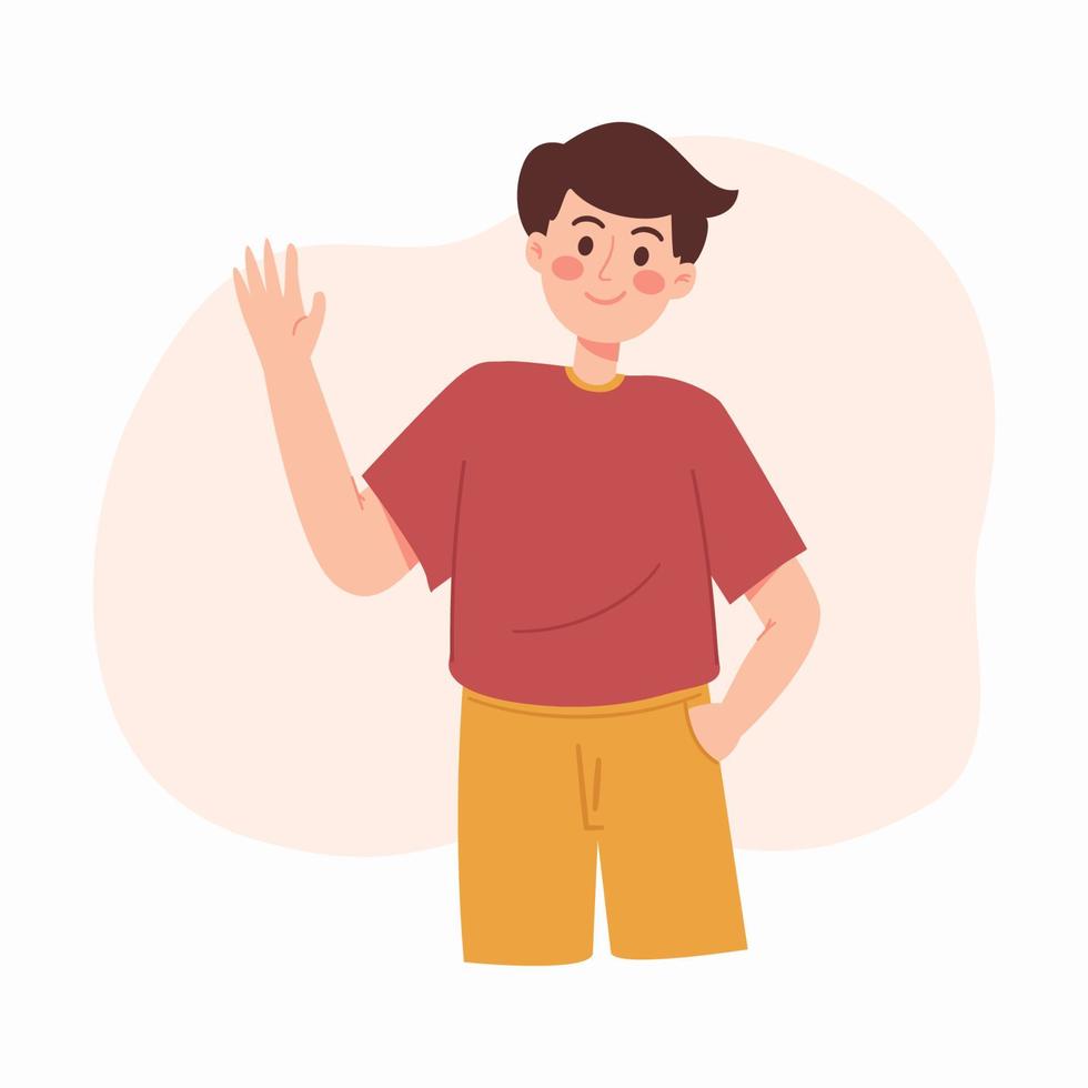 Man waving his hand vector