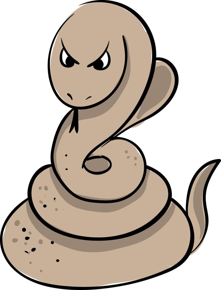 Angry snake, illustration, vector on white background.