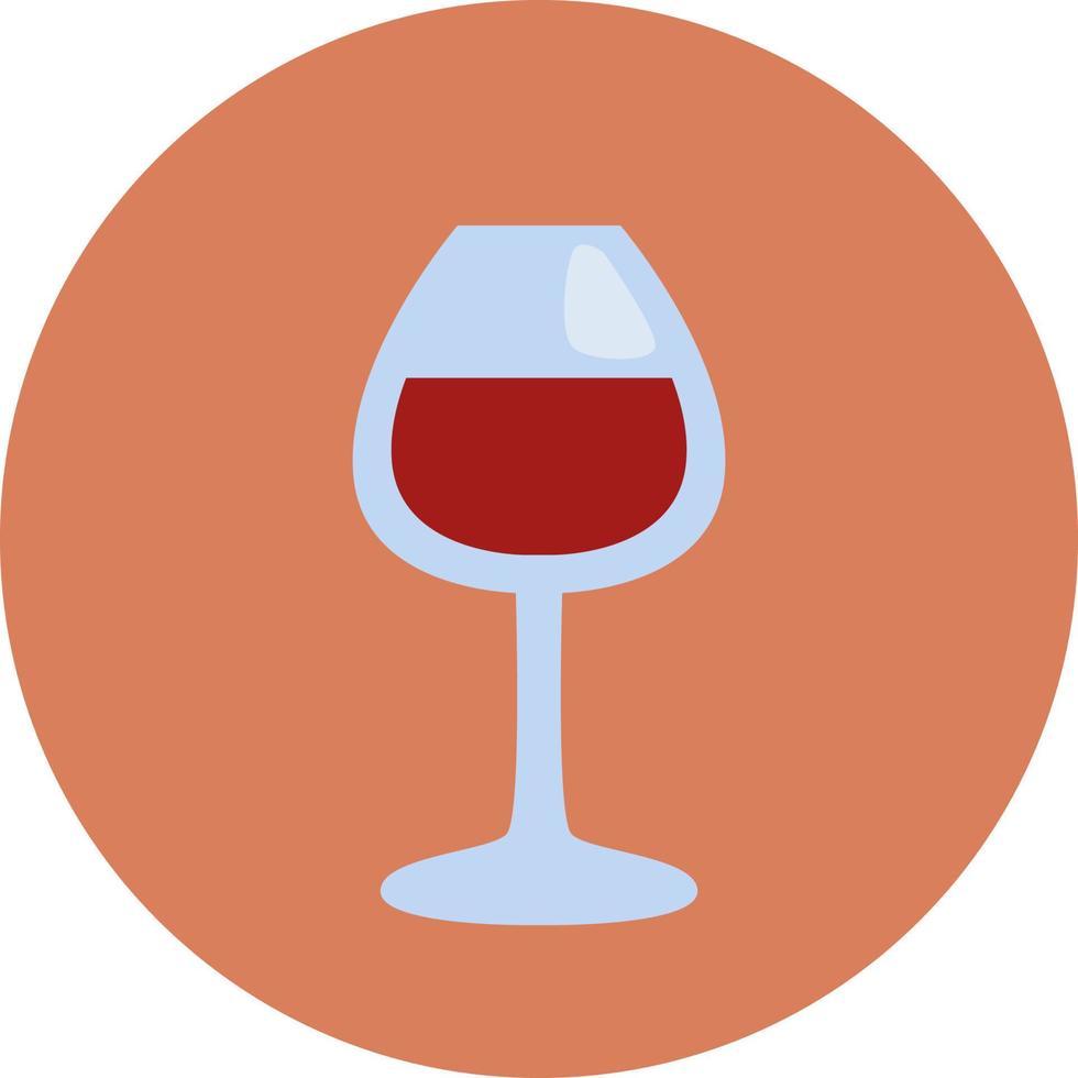 Glass of red wine, illustration, vector, on a white background. vector