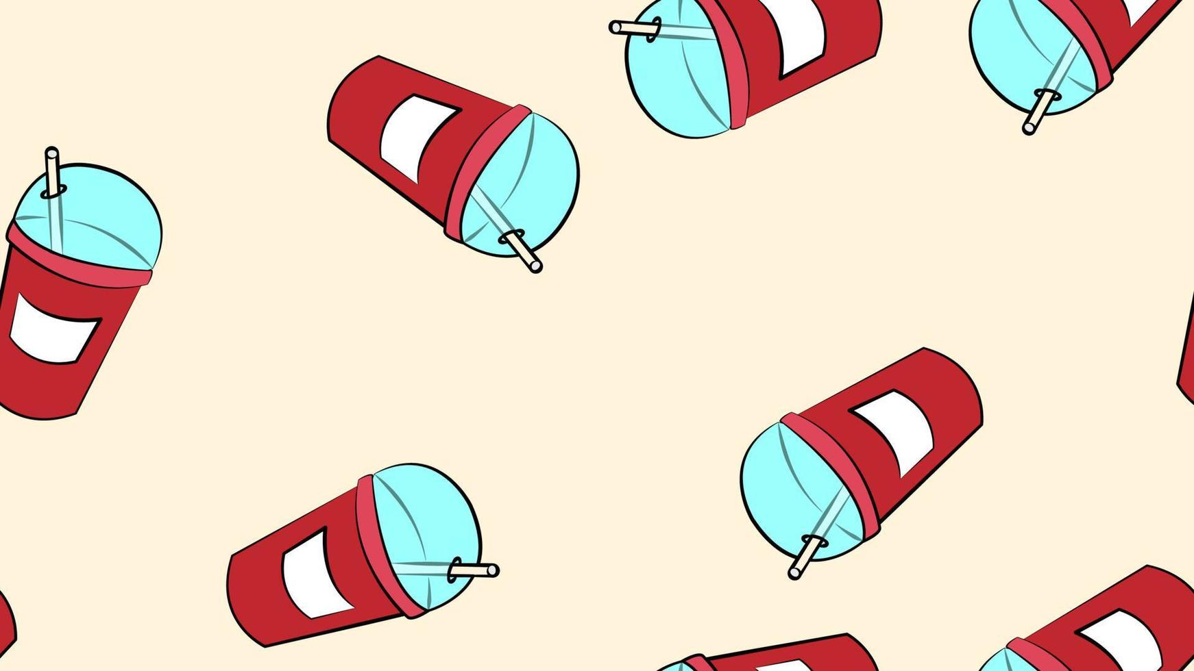 Different tasty milkshakes decorated with fruits, berries and whipped cream seamless pattern. Refreshing cocktails in glasses with straws vector flat illustration. Appetizing dessert soft drinks