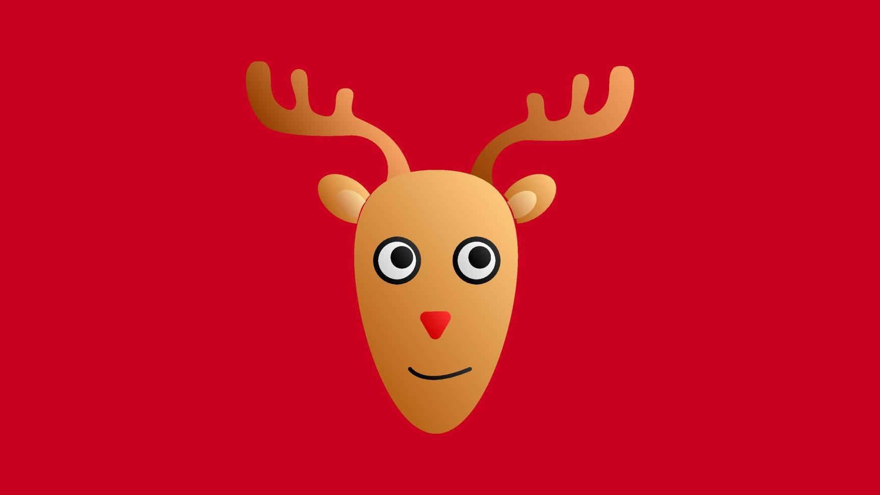 Deer. Reindeer head. Christmas icon. Vector illustration in flat design