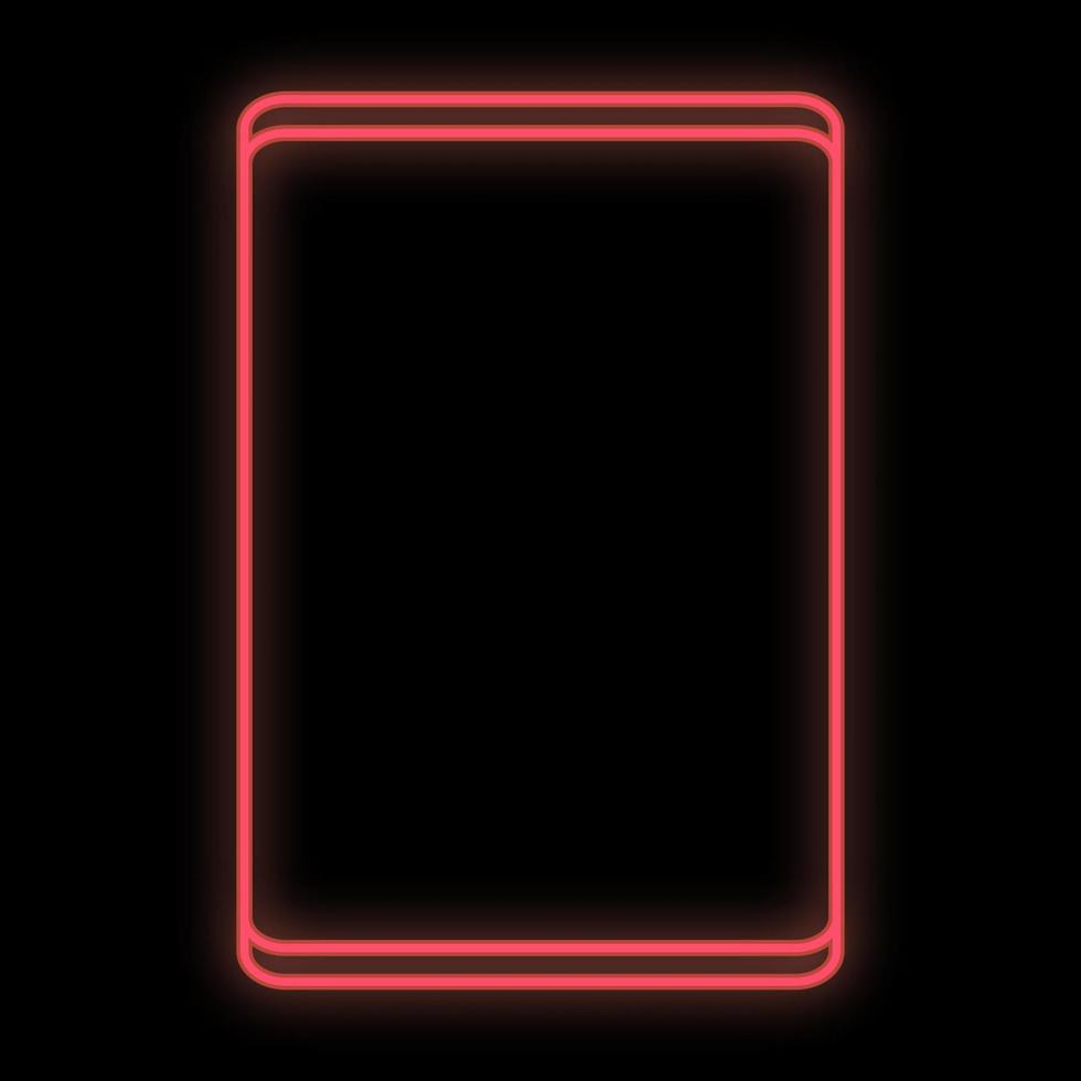 signo de neón digital rojo luminoso brillante para tienda o centro de servicio de taller hermoso brillante con una tableta moderna sobre un fondo negro. ilustración vectorial vector