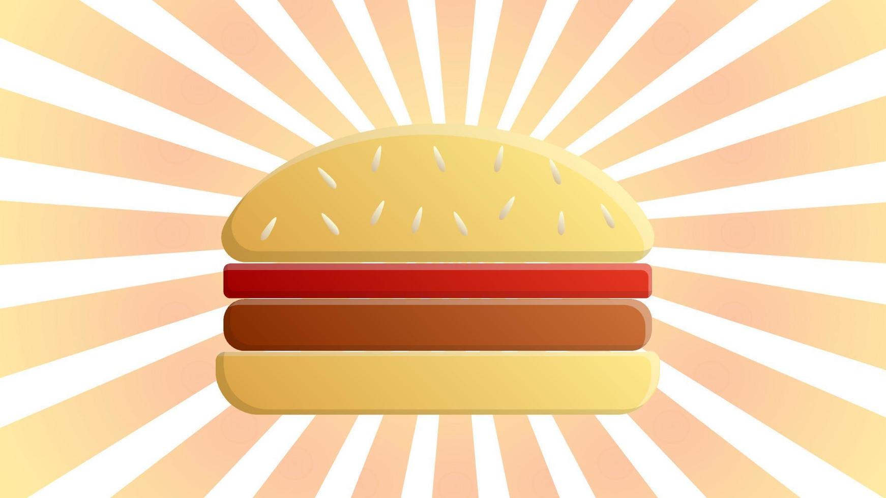 Hand drawn vector illustration with Hamburger. Used for poster, banner, t-shirt print, bag print, badges and logo design