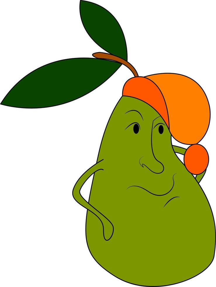 A yellow pear, vector or color illustration.