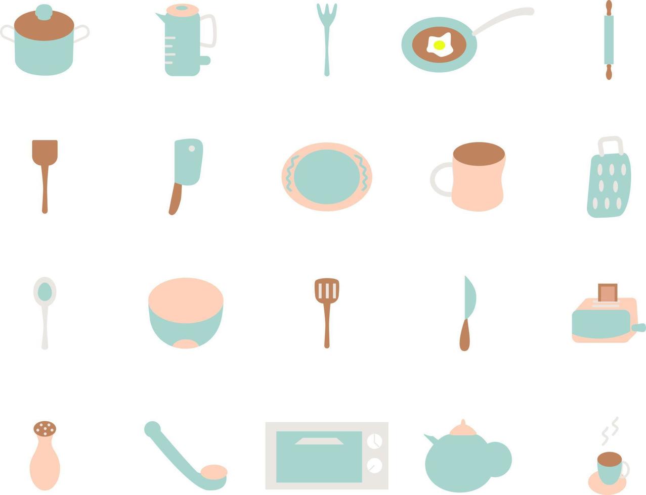 Things in the kitchen, illustration, vector, on a white background. vector