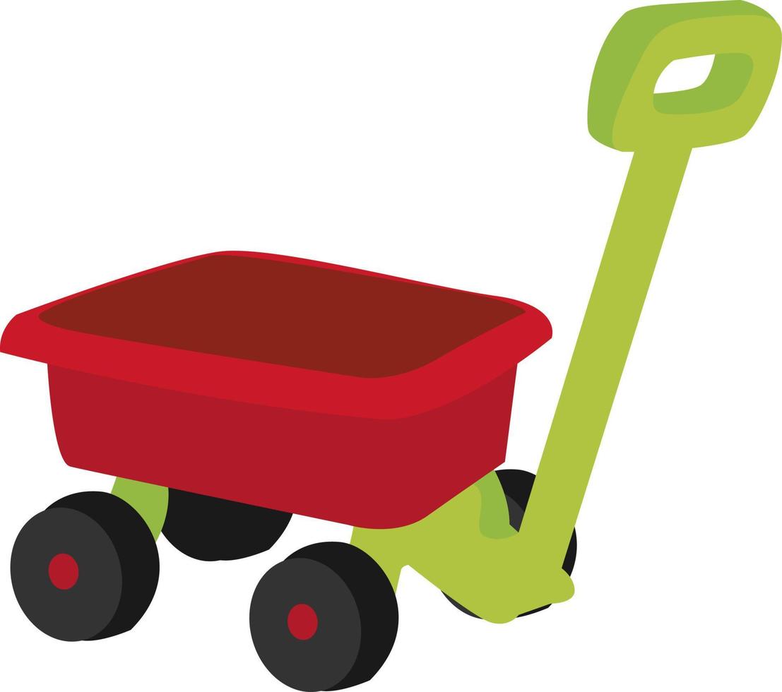 Kinder handwagen, illustration, vector on white background.
