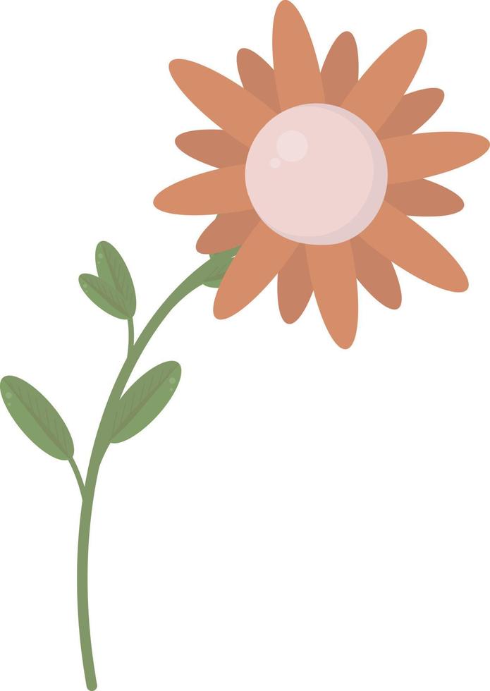 hermosa flor, ilustración, vector sobre fondo blanco.