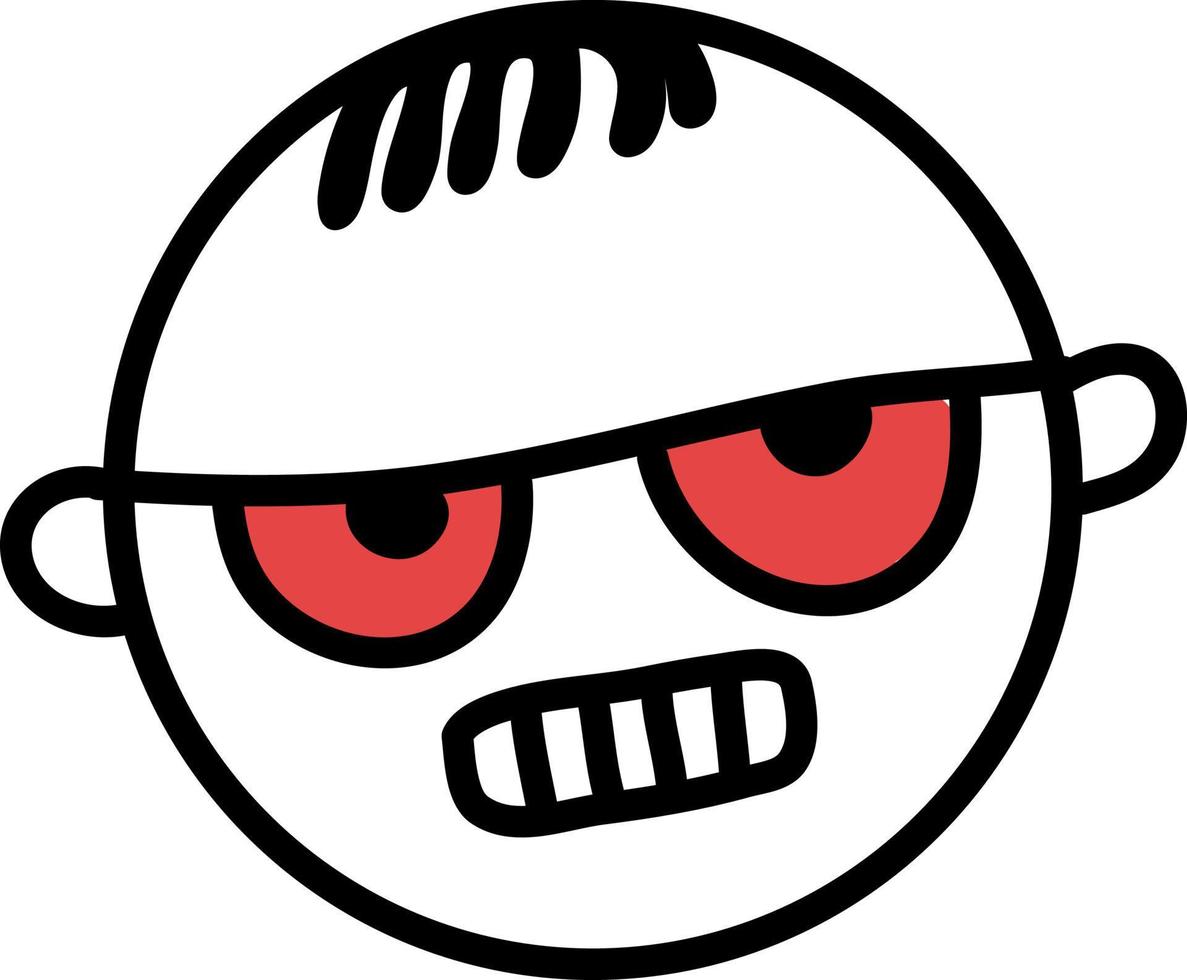 Angry boy, illustration, vector on a white background.