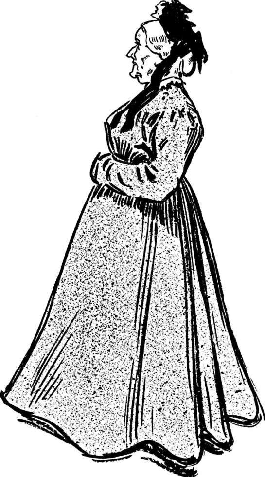 Elderly Woman, vintage illustration vector