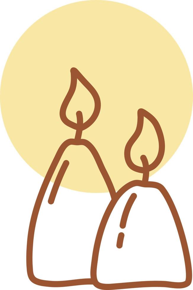 Two weird shaped candles, illustration, vector on a white background.