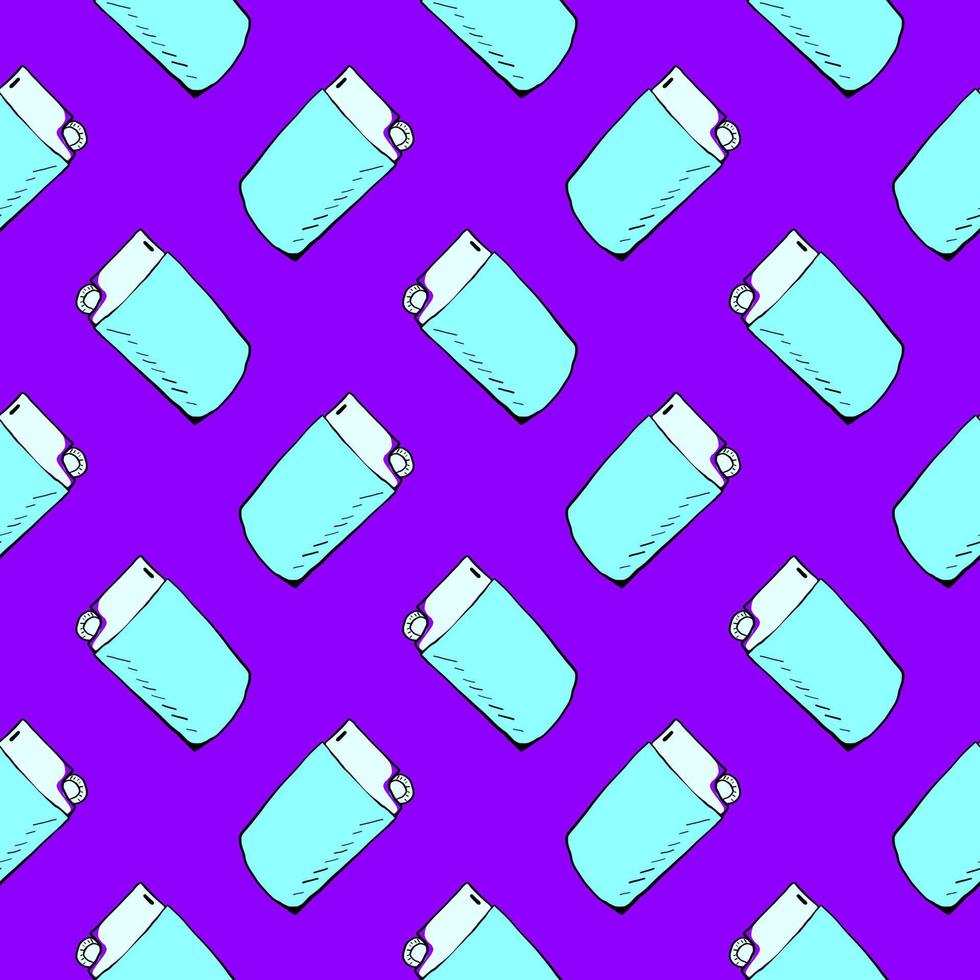 Blue lighter, seamless pattern on purple background. vector
