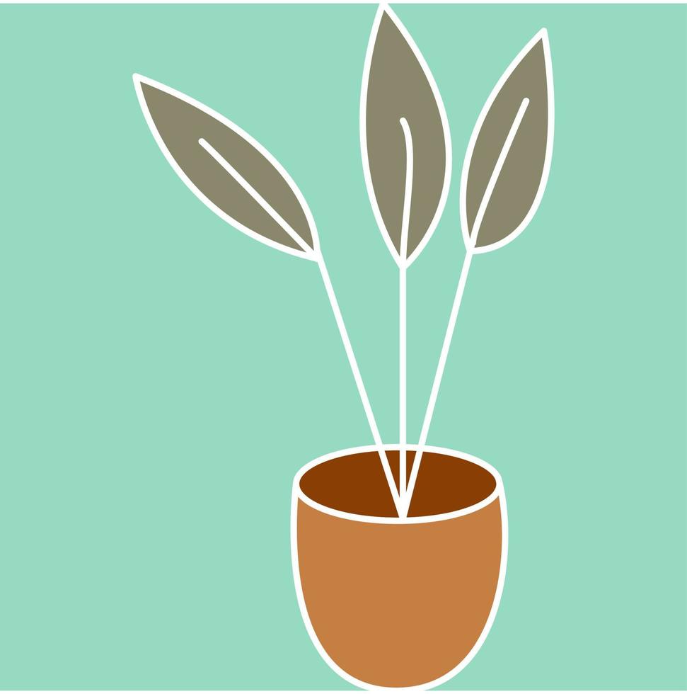 Tiny plant in a pot, illustration, vector, on a white background. vector
