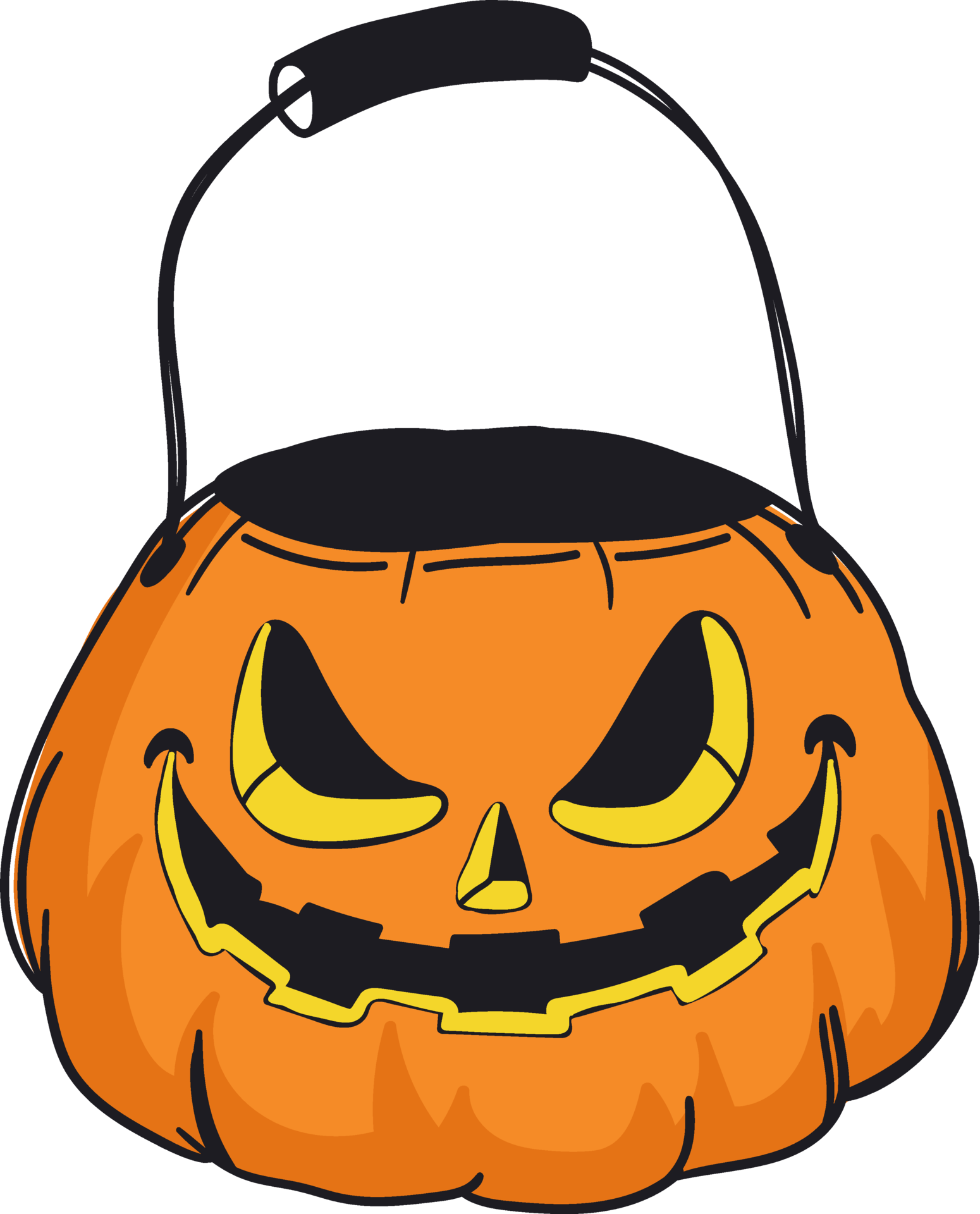 Spooky Handraw Halloween Yellow Pumpkin Design 13784644 PNG spooky-handraw-halloween-yellow-pumpkin-design-13784644-png