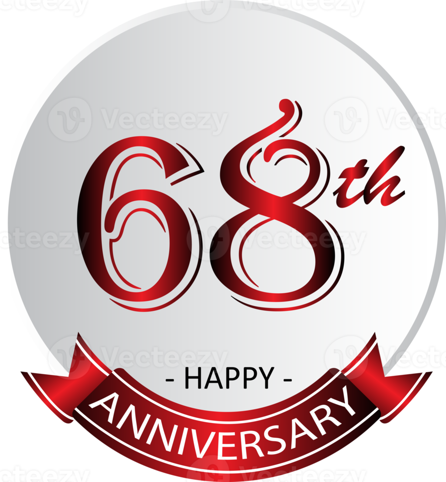 68th anniversary celebration label png