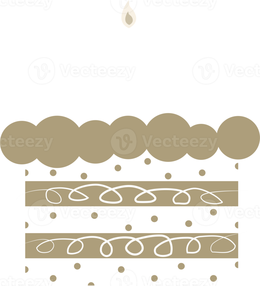 ilustração de elemento de decoração de bolo de aniversário png