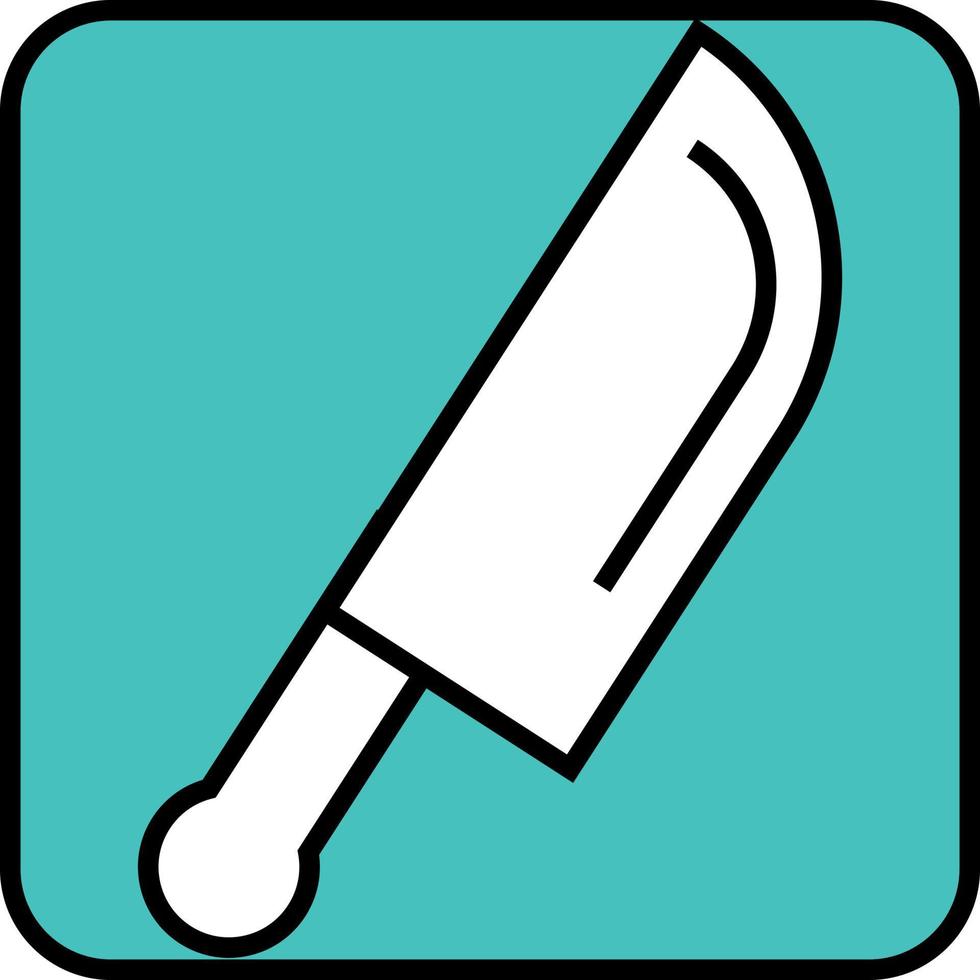 cuchillo de cocina, ilustración, vector sobre fondo blanco.