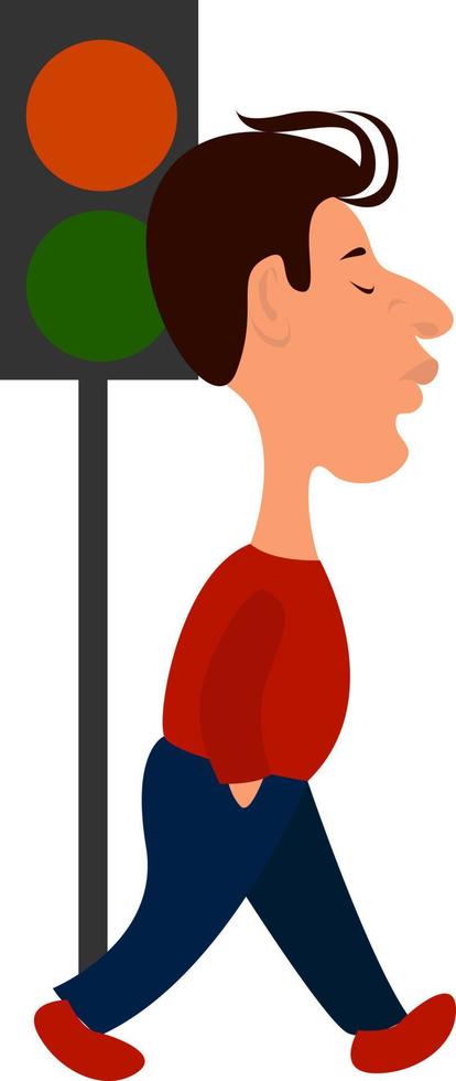 Green light, illustration, vector on white background.