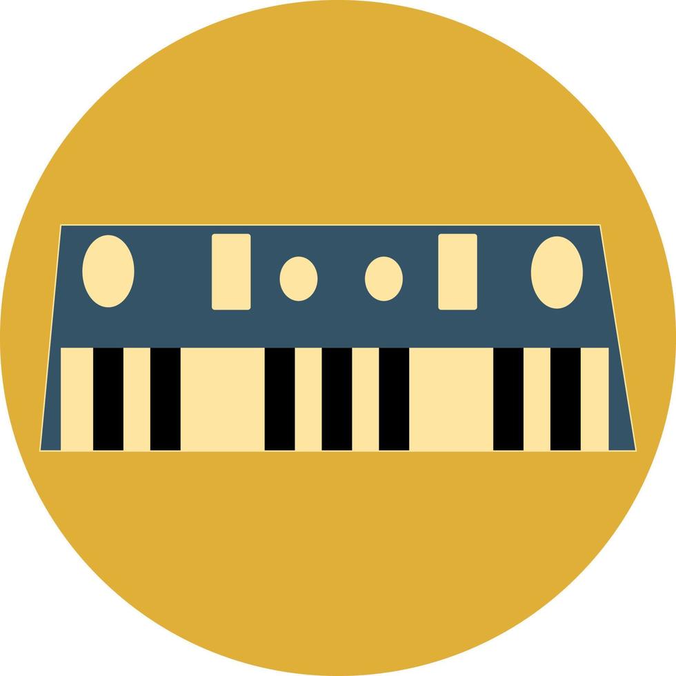 Digital piano, illustration, vector on a white background.