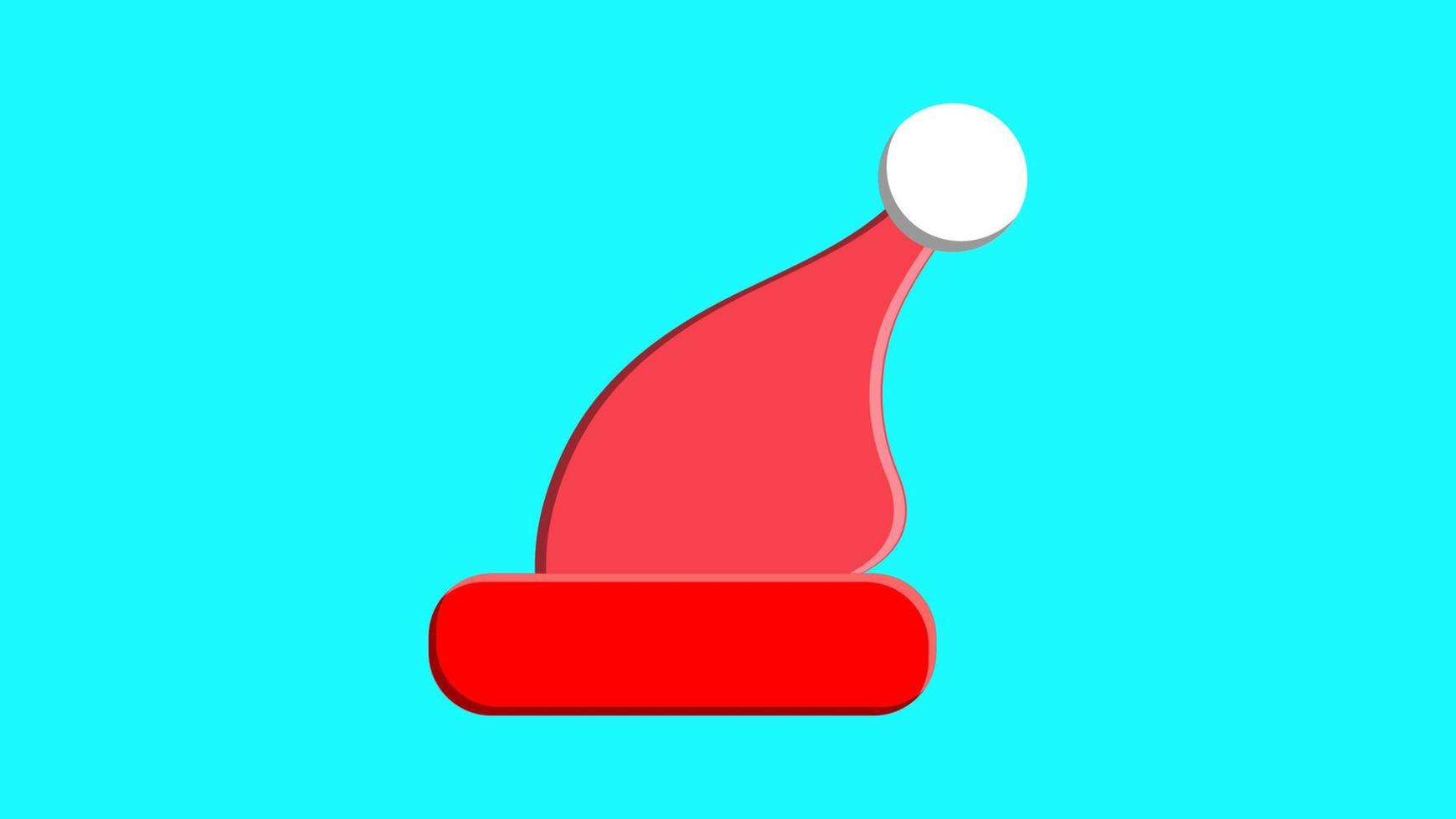 Aislar el sombrero rojo de Papá Noel en un fondo blanco. vector