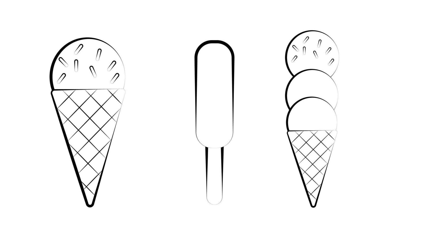 juego de helados servidos en diferentes tazones de acero, cerámica, vidrio, gofres y papel. ilustración dibujada a mano vectorial en estilo grabado vintage. aislado sobre fondo blanco vector