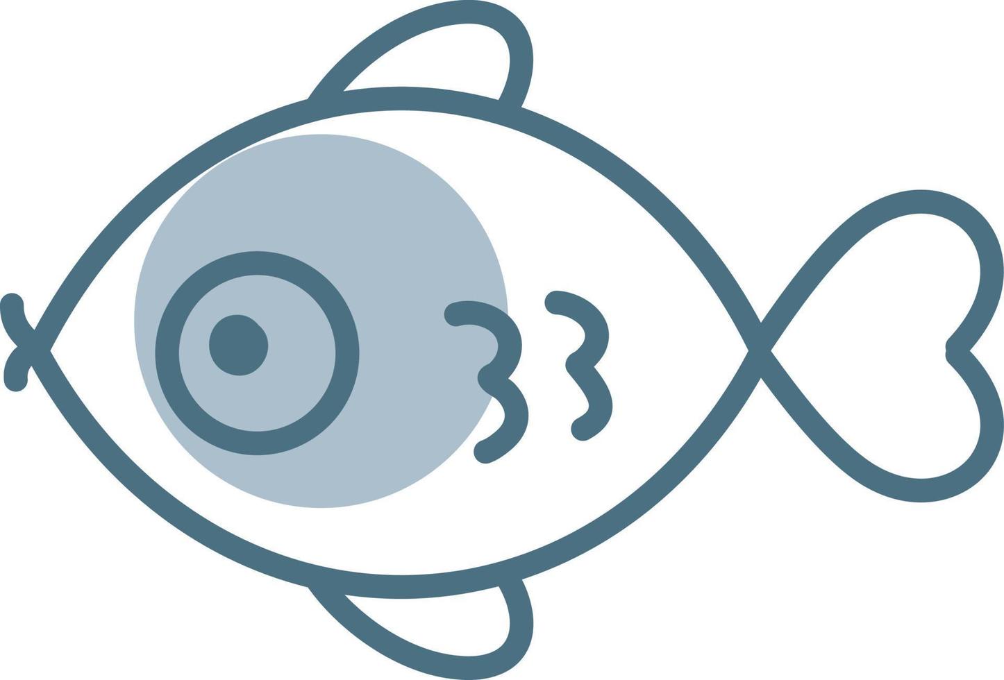 pescado azul, ilustración, vector sobre fondo blanco.