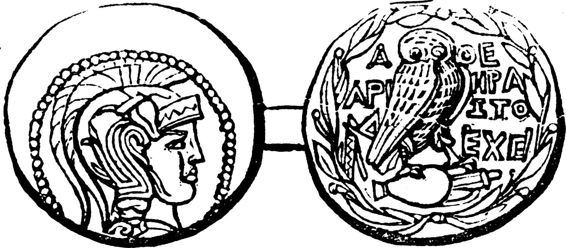 Drachma, vintage illustration. vector