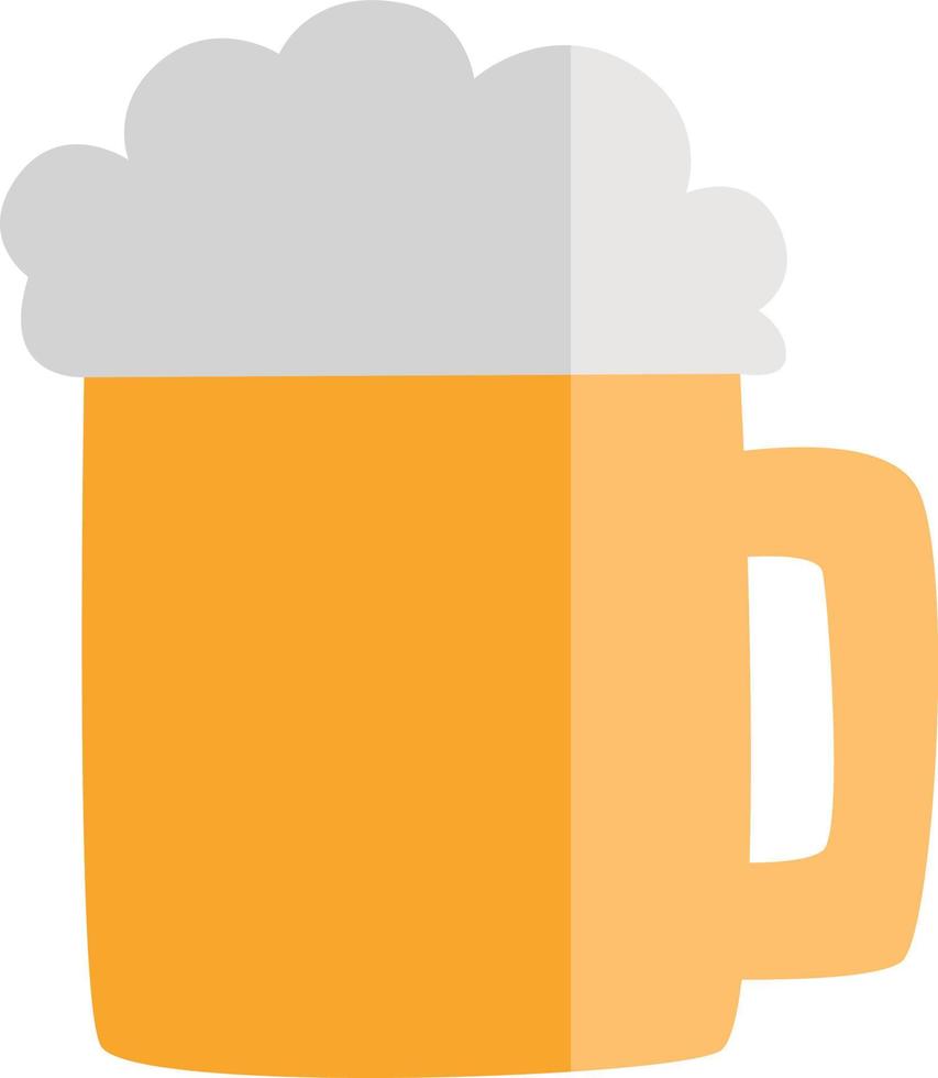 Yellow beer jug, illustration, vector on a white background.