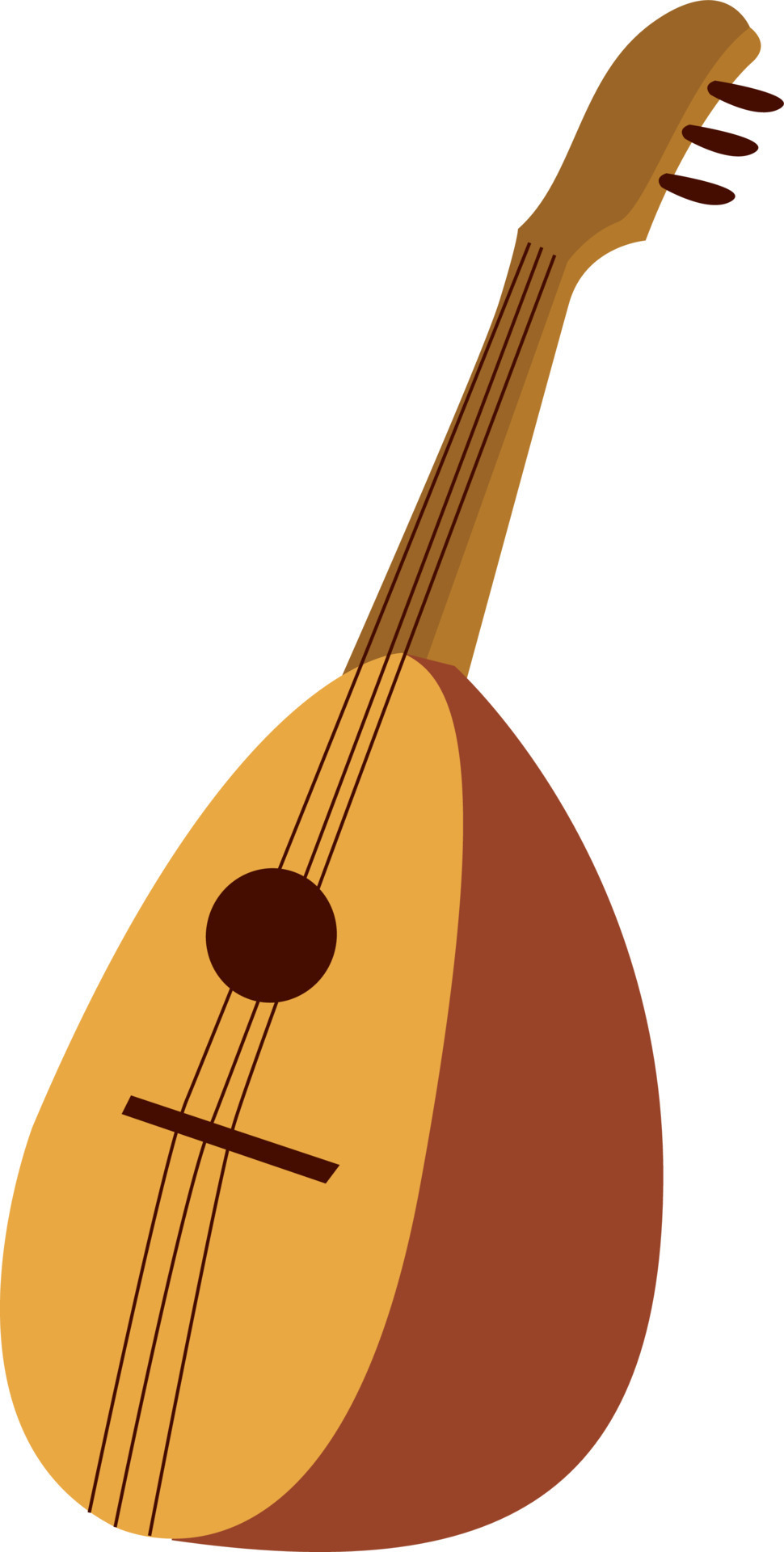 Lute instrument, illustration, vector on white background