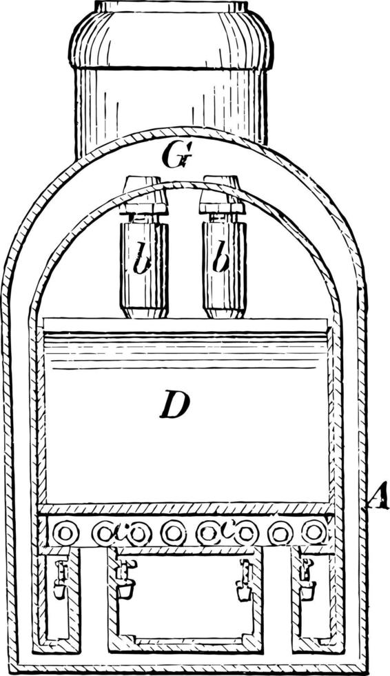 Steam Boiler vintage illustration. vector