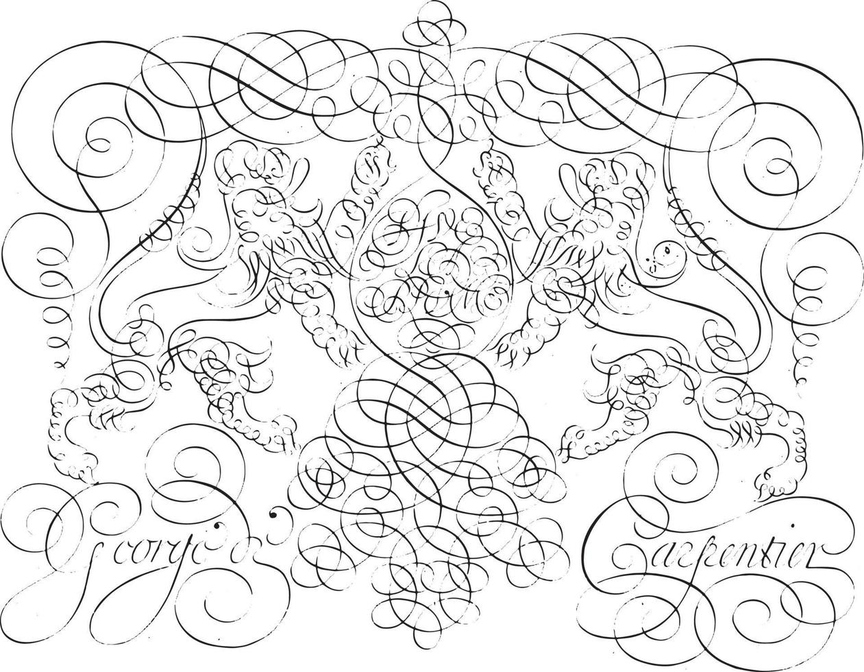 Writing example consisting of curls vector