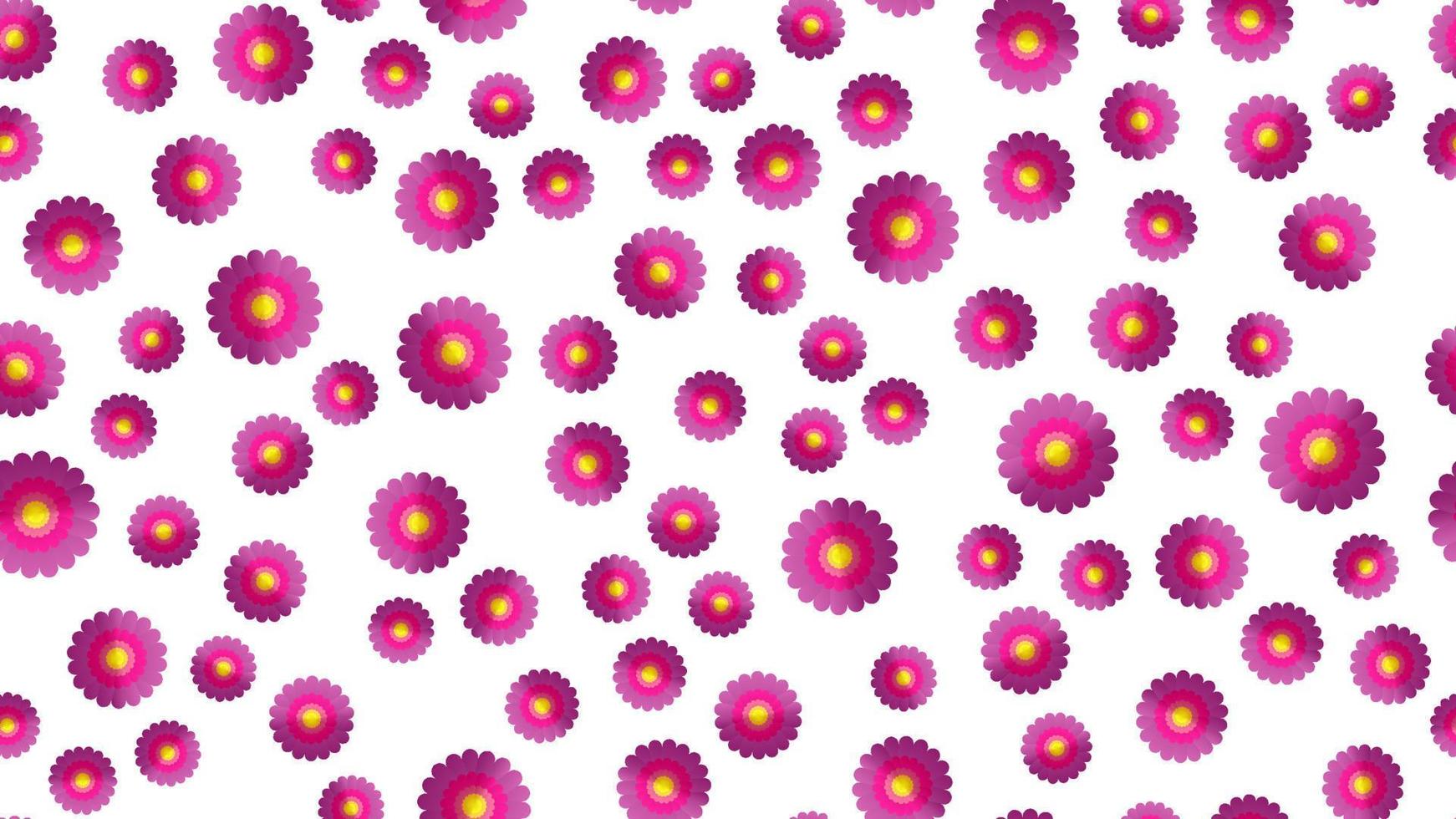 Endless seamless pattern of violet beautiful wildflowers with petals on a white background. Vector illustration