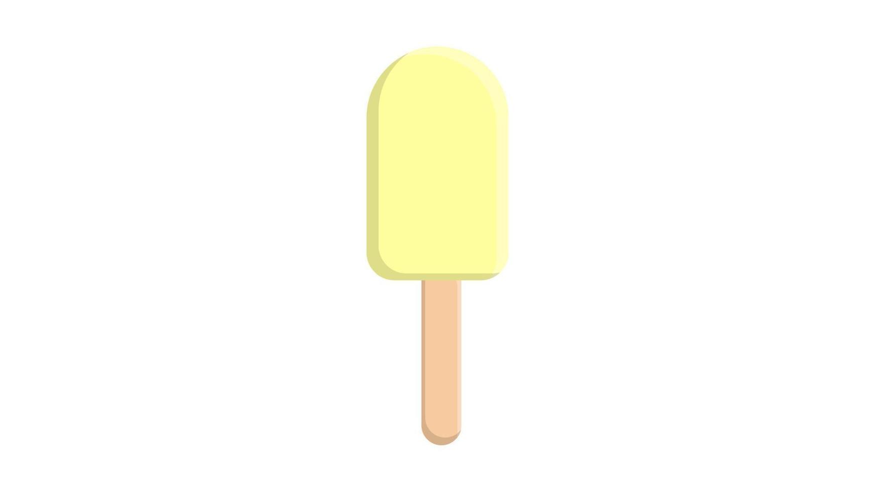 Orange ice cream on a stick with chocolate and decor flat isolated vector